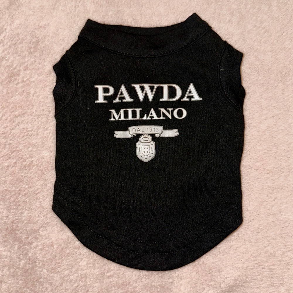 🦴Pet🦴 Dog Pawda Milano Black Tee Size XS